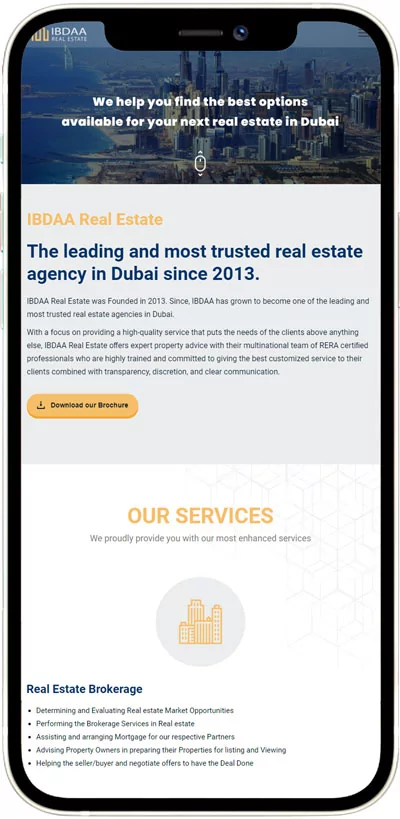 Ibdaa responsive real estate website design and development