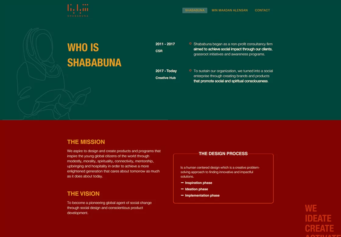 SHABABUNA creative hub website design and development