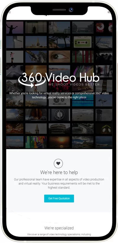 VIDEOHUB responsive entertainment website design and development