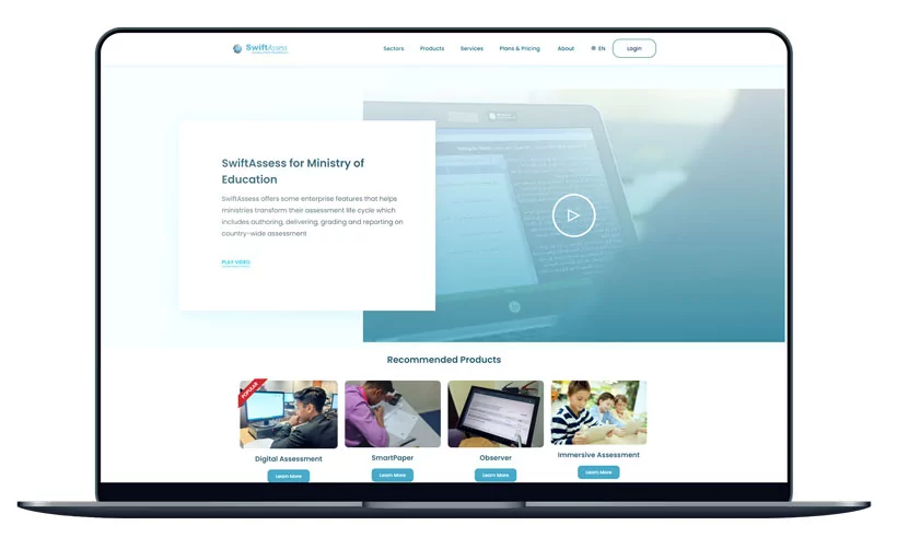 SwiftAssess corporate website design and development